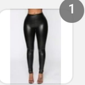 Small faux leather pants